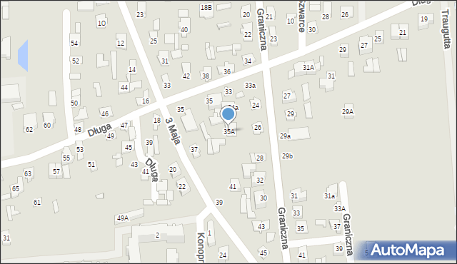 Łapy, Długa, 35A, mapa Łapy