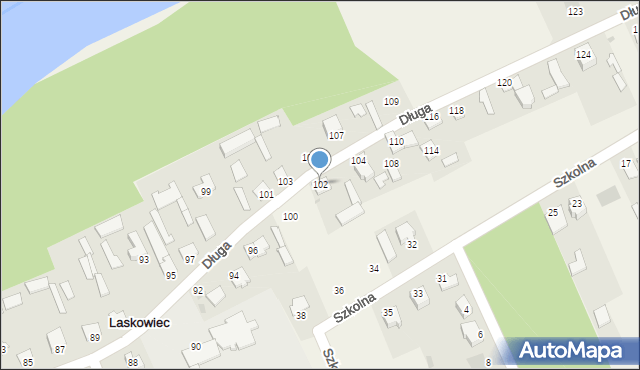 Laskowiec, Długa, 102, mapa Laskowiec