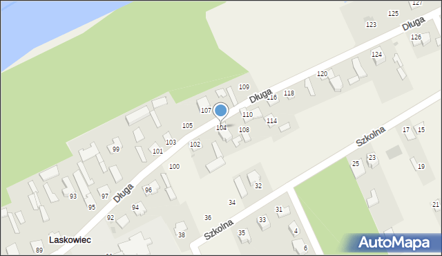 Laskowiec, Długa, 104, mapa Laskowiec