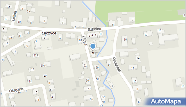 Łęczyce, Długa, 58, mapa Łęczyce
