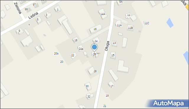 Łęgowo, Długa, 26, mapa Łęgowo