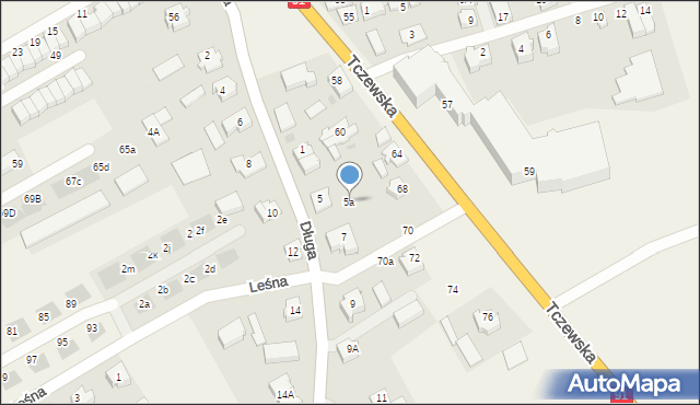 Łęgowo, Długa, 5a, mapa Łęgowo