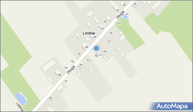 Lindów, Długa, 51, mapa Lindów