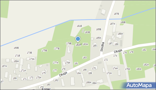 Lisia Góra, Długa, 181A, mapa Lisia Góra