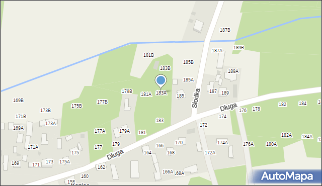 Lisia Góra, Długa, 183A, mapa Lisia Góra