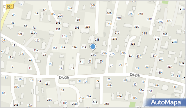 Lisia Góra, Długa, 23A, mapa Lisia Góra