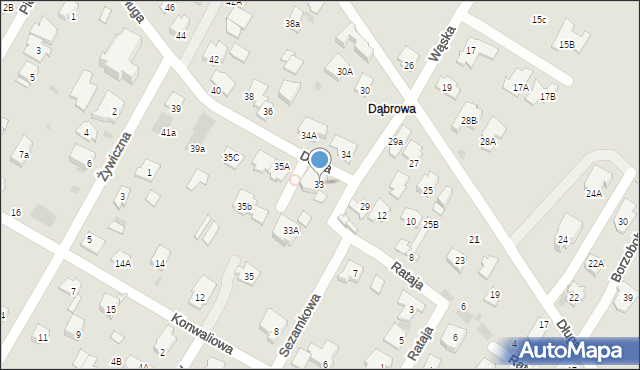 Łomianki, Długa, 33, mapa Łomianki