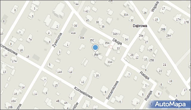 Łomianki, Długa, 35b, mapa Łomianki