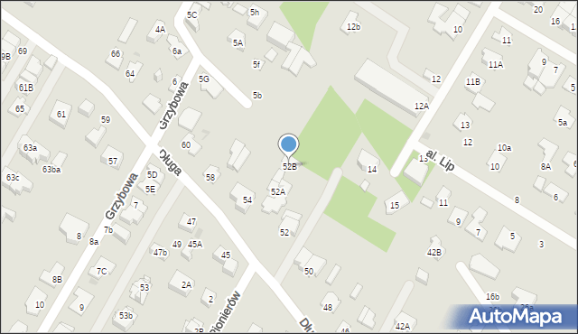 Łomianki, Długa, 52B, mapa Łomianki