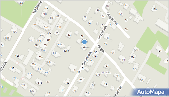 Łomianki, Długa, 57, mapa Łomianki