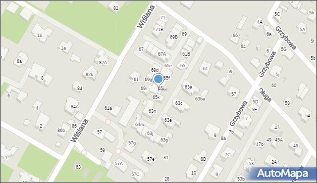 Łomianki, Długa, 65j, mapa Łomianki