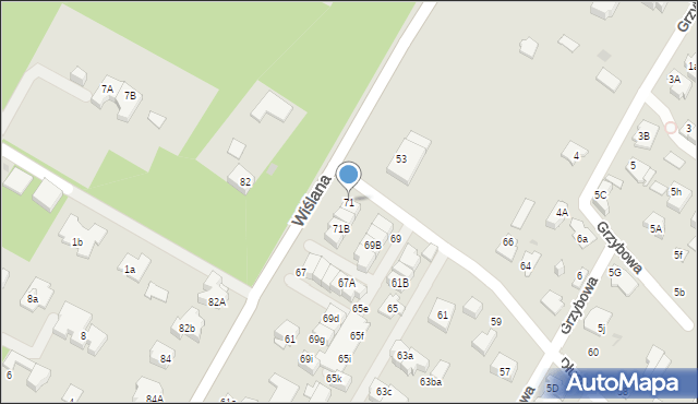 Łomianki, Długa, 71, mapa Łomianki