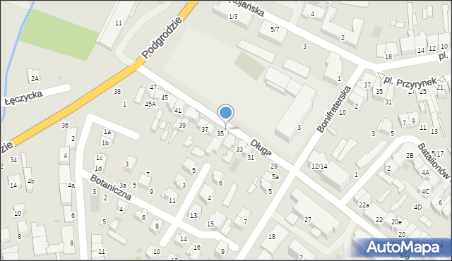 Łowicz, Długa, 36, mapa Łowicza