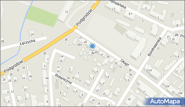 Łowicz, Długa, 39, mapa Łowicza