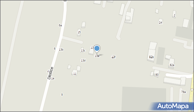 Lublin, Dłotlice, 13e, mapa Lublina