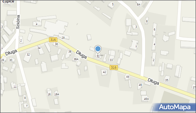 Łupice, Długa, 31, mapa Łupice