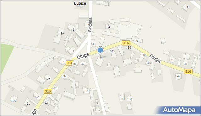 Łupice, Długa, 32, mapa Łupice
