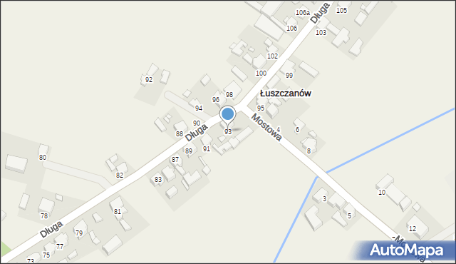 Łuszczanów, Długa, 93, mapa Łuszczanów