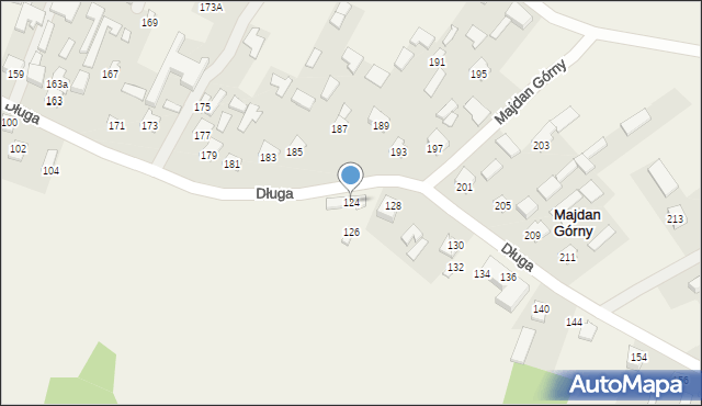 Majdan Górny, Długa, 124, mapa Majdan Górny