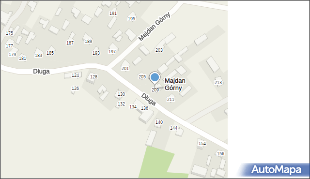 Majdan Górny, Długa, 209, mapa Majdan Górny