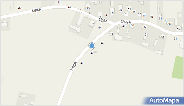 Majdan Górny, Długa, 42, mapa Majdan Górny