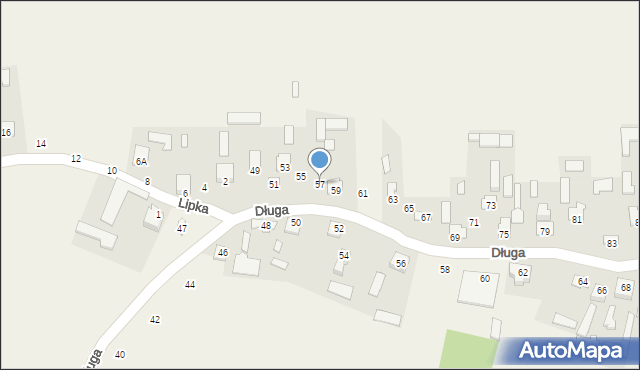 Majdan Górny, Długa, 57, mapa Majdan Górny