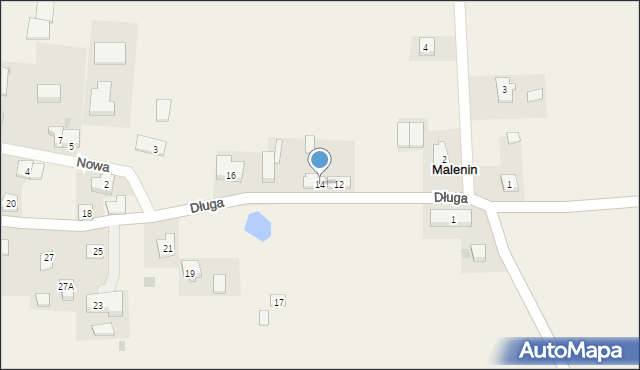 Malenin, Długa, 14, mapa Malenin