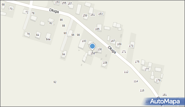 Masłomiąca, Długa, 104, mapa Masłomiąca