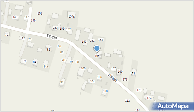 Masłomiąca, Długa, 165, mapa Masłomiąca