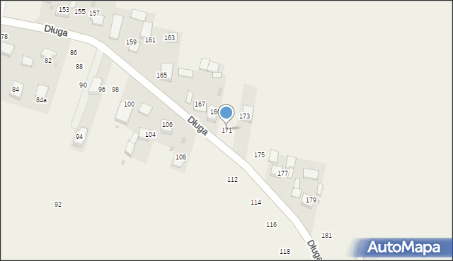 Masłomiąca, Długa, 171, mapa Masłomiąca