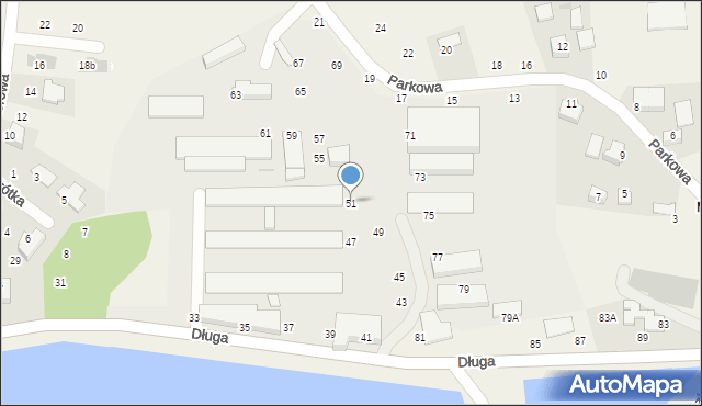 Masłomiąca, Długa, 51, mapa Masłomiąca
