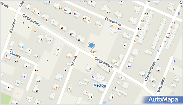 Mędłów, Długopolska, 27A, mapa Mędłów