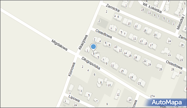 Mędłów, Długopolska, 3, mapa Mędłów