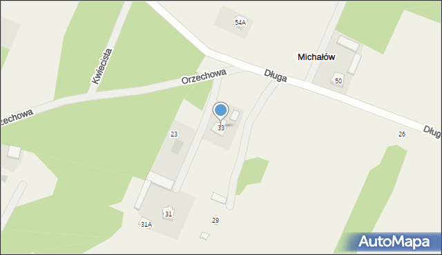 Michałów, Długa, 33, mapa Michałów
