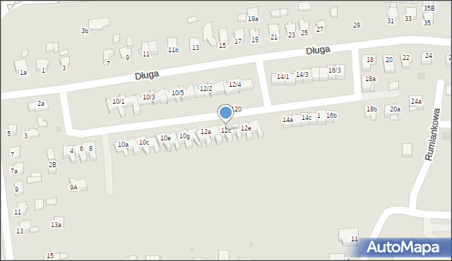 Mielec, Długa, 12c, mapa Mielca