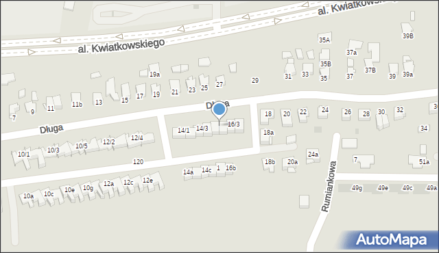 Mielec, Długa, 16/1, mapa Mielca