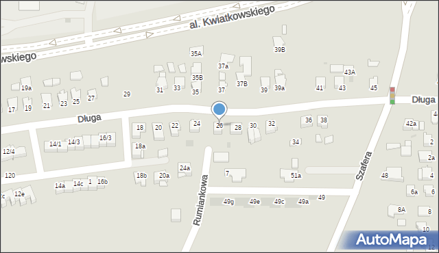 Mielec, Długa, 26, mapa Mielca