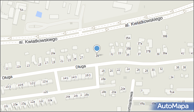 Mielec, Długa, 29, mapa Mielca