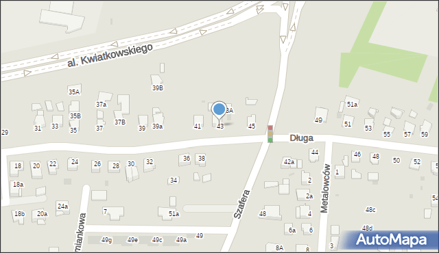 Mielec, Długa, 43, mapa Mielca