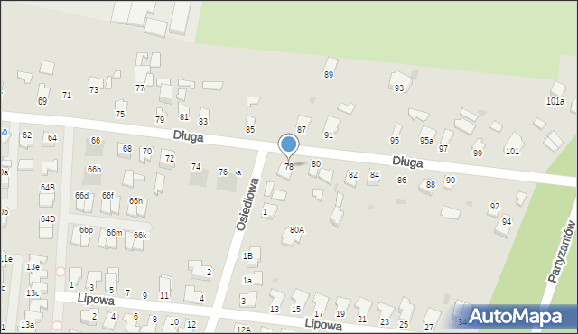 Mielec, Długa, 78, mapa Mielca