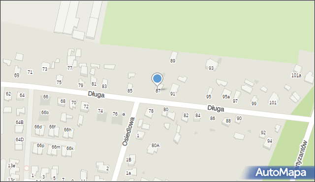 Mielec, Długa, 87, mapa Mielca