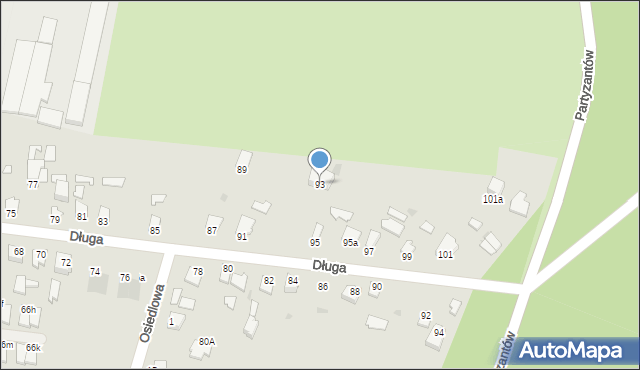 Mielec, Długa, 93, mapa Mielca