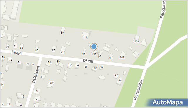 Mielec, Długa, 95a, mapa Mielca