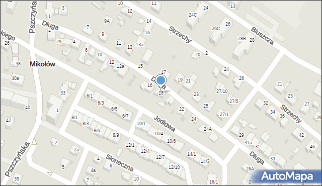 Mikołów, Długa, 18, mapa Mikołów