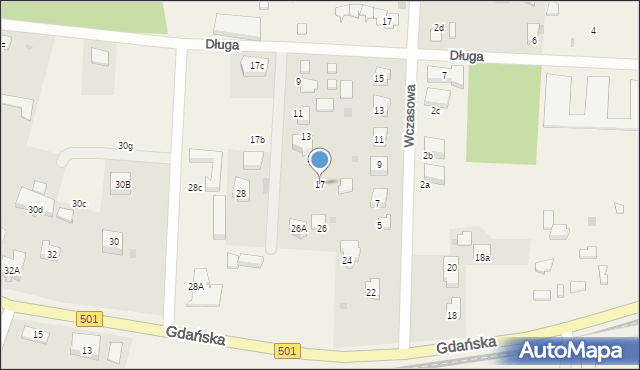 Mikoszewo, Długa, 17, mapa Mikoszewo