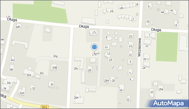 Mikoszewo, Długa, 17b, mapa Mikoszewo