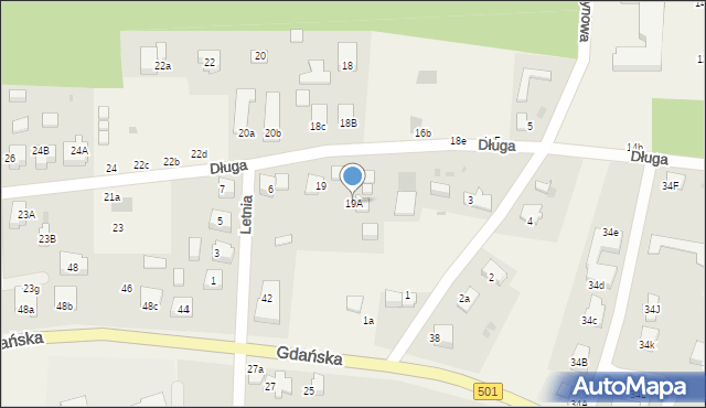 Mikoszewo, Długa, 19A, mapa Mikoszewo