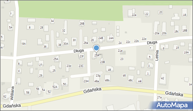 Mikoszewo, Długa, 23A, mapa Mikoszewo