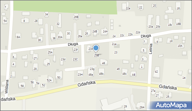 Mikoszewo, Długa, 23B, mapa Mikoszewo