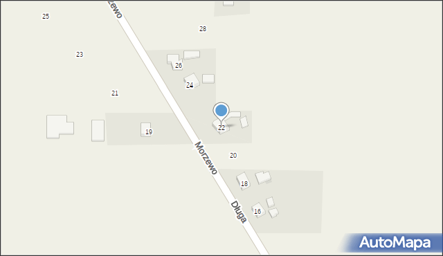 Morzewo, Długa, 22, mapa Morzewo